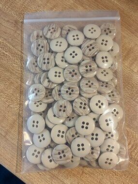 3/4" Tan and Brown 4-hole Craft Buttons 100 pieces #22